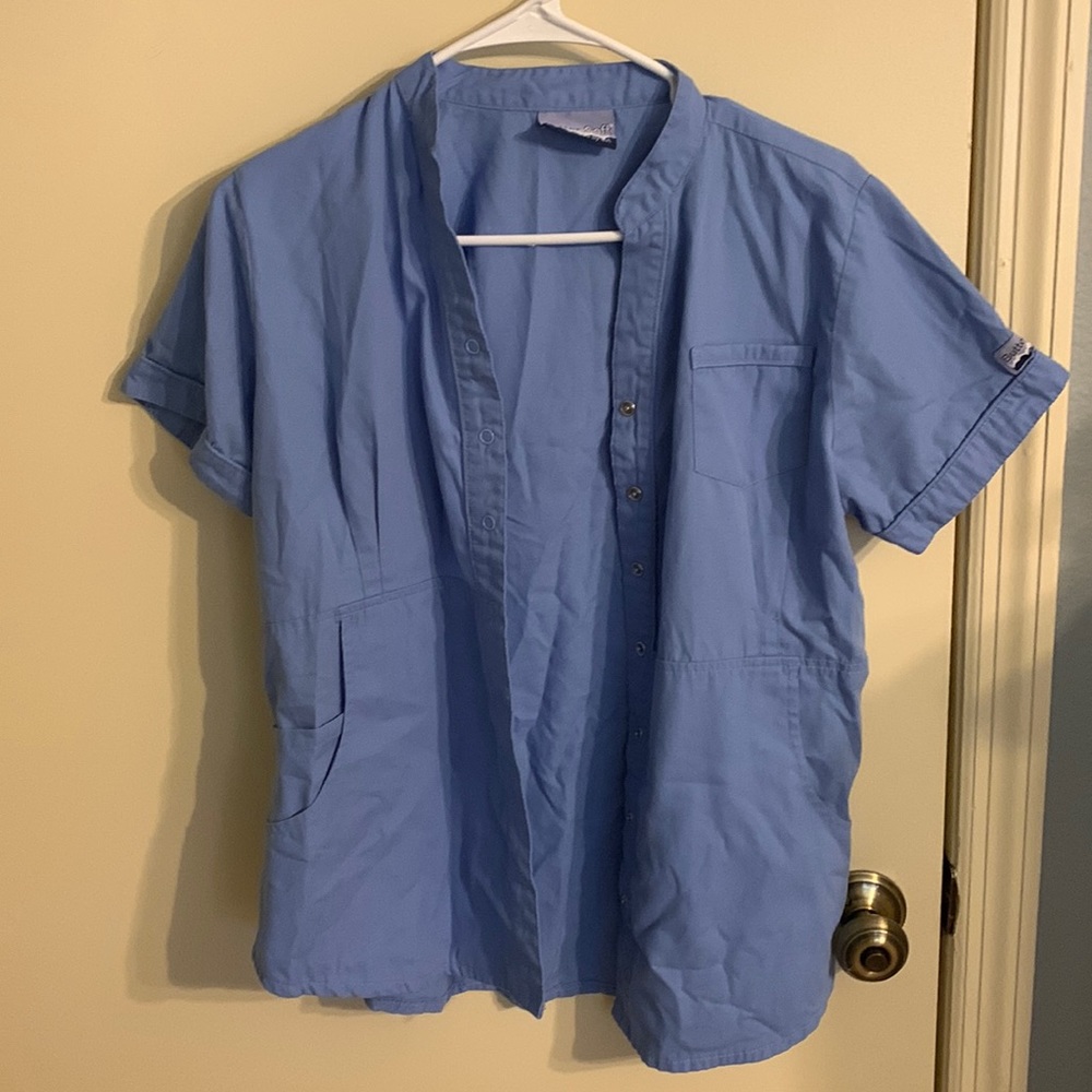 Button up scrub top